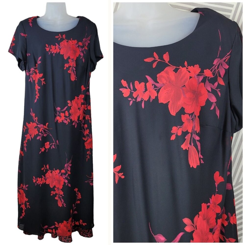 Vintage 90s Party Slip Dress size 14W 14 Large Long Maxi Layered Grunge alt